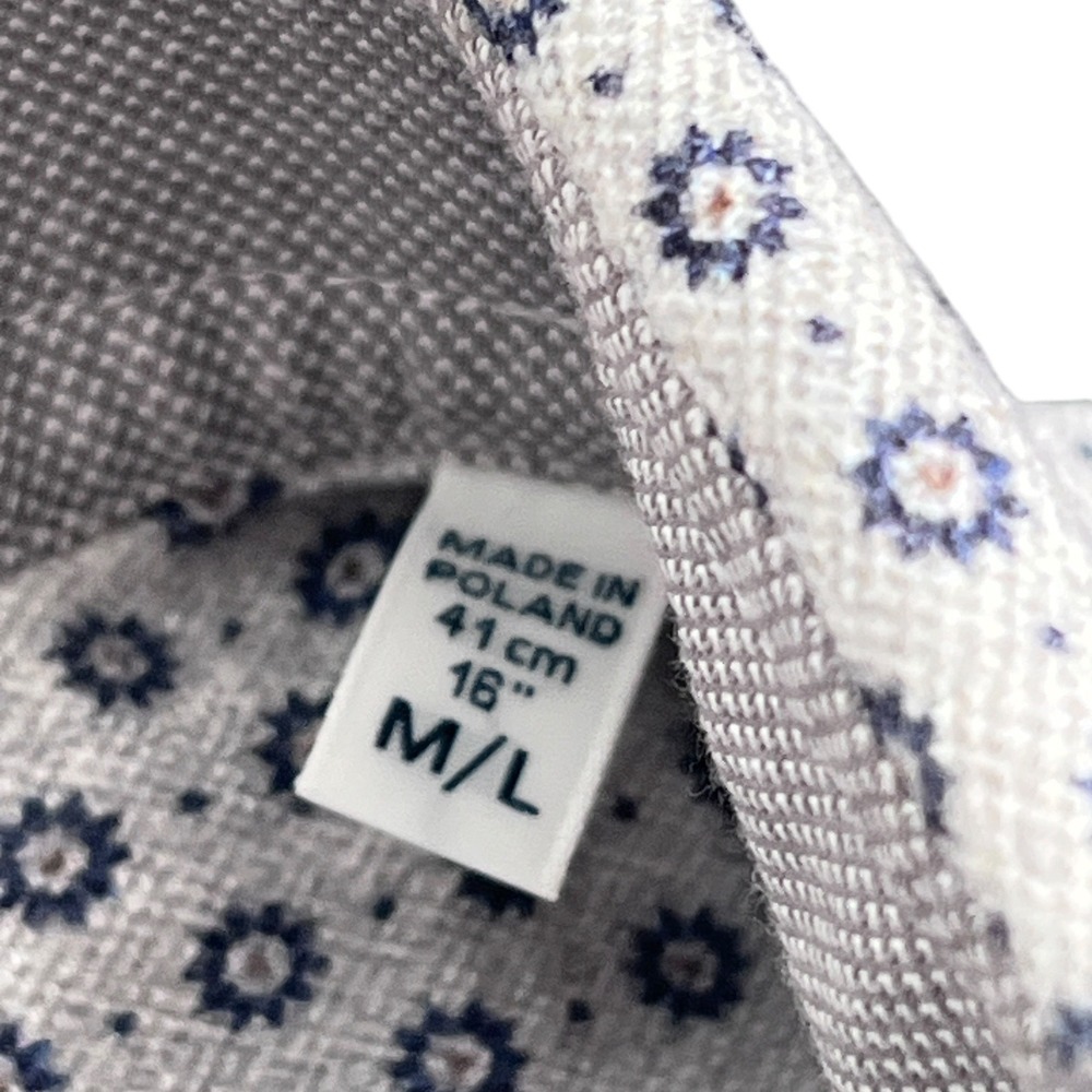 Emanuel Berg Button Up Shirt Mens 16 M/L Gray Blue Floral Geometric Modern Fit - Picture 4 of 6